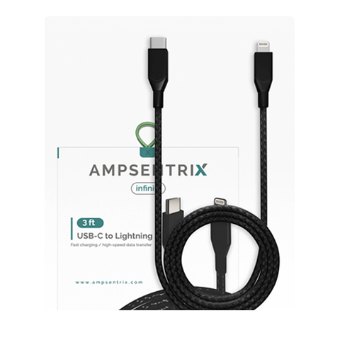 CABLE AMPSENTRIX  TIPO C A LIGHTNING 1M