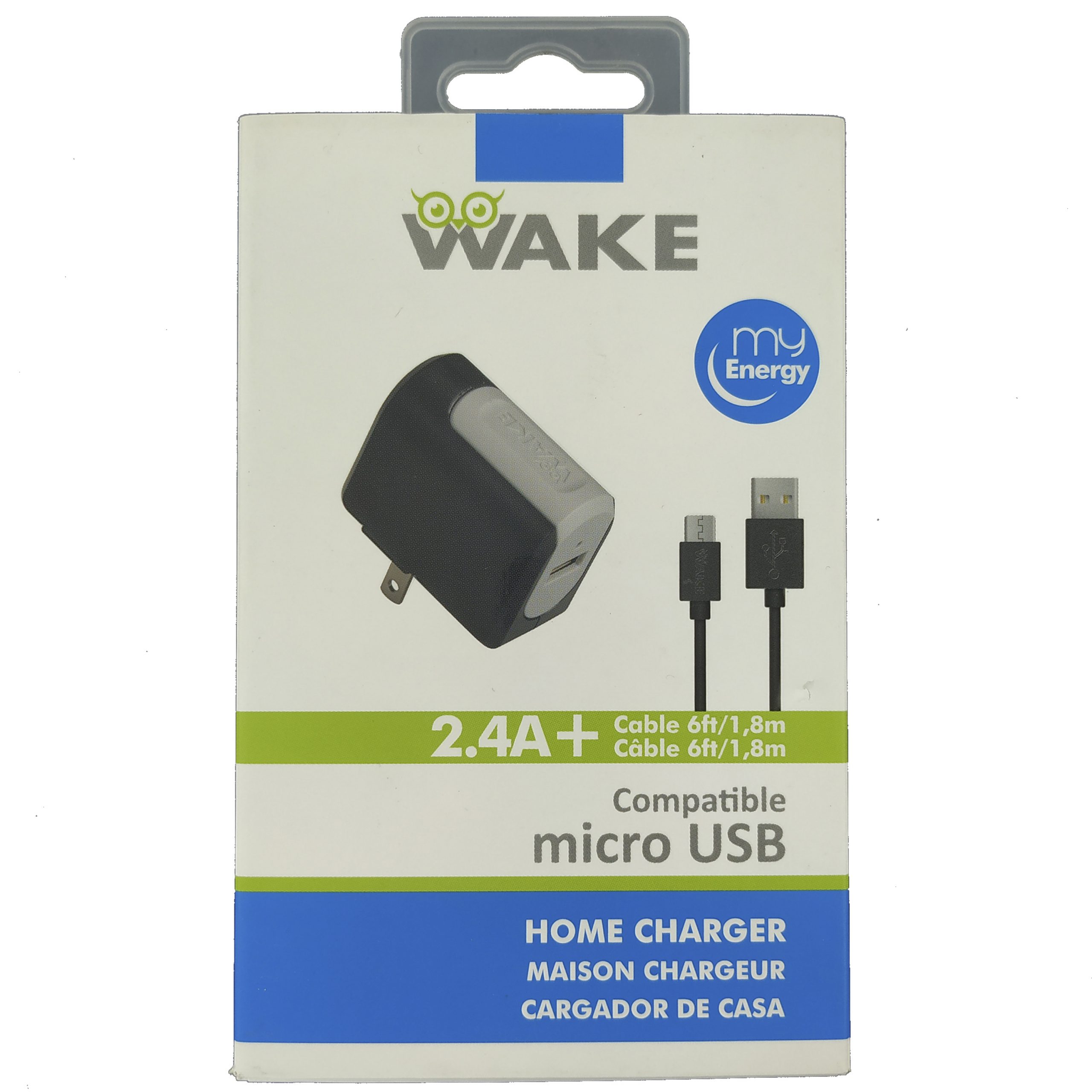 CARGADOR PARED WAKE MICRO 2.4A 1USB